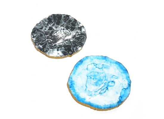 RESIN COASTER WITH GOLD