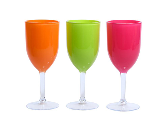 FLUO PLASTIC WINE CUPS X6