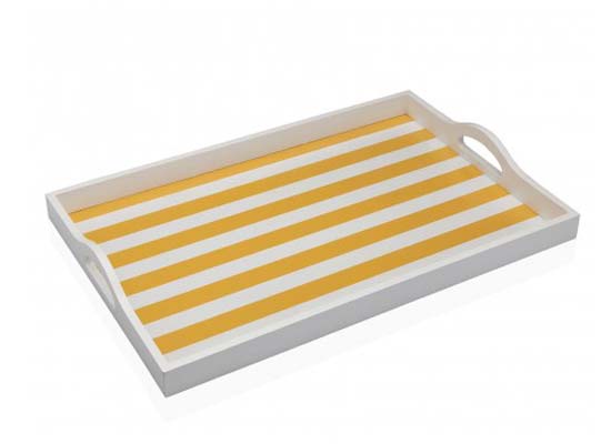 YELLOW STRIPED TRAY