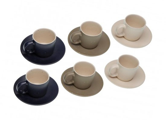 STONEWARE COFFEE SET 6