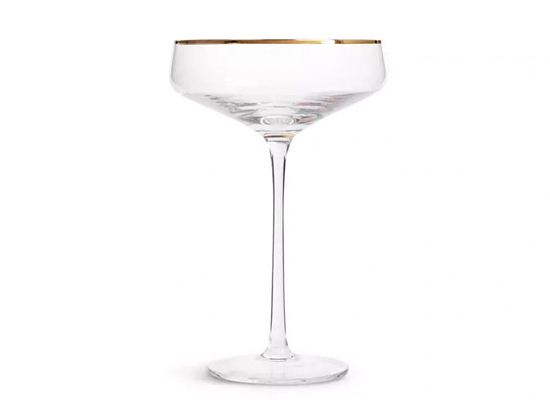 GOLD RIM MARTINI GLASSES