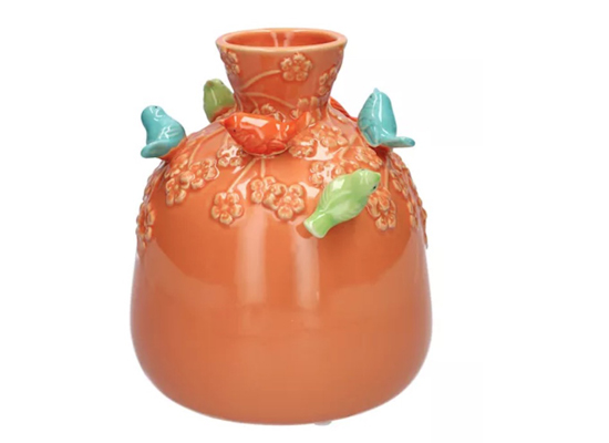 ORANGE BIRDS VASE