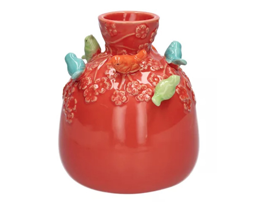 CHERRY BIRDS VASE