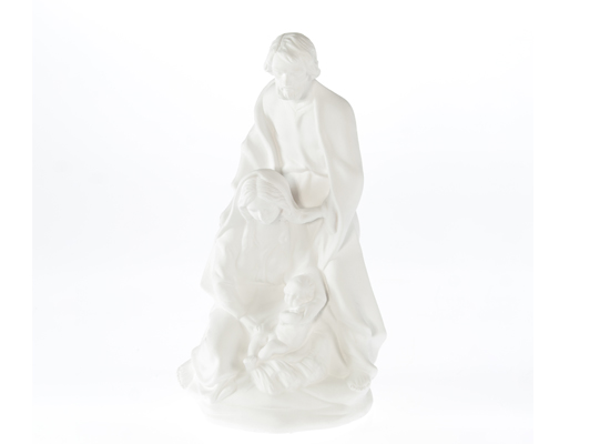 CERAMIC WHITE HOLY FAMILY