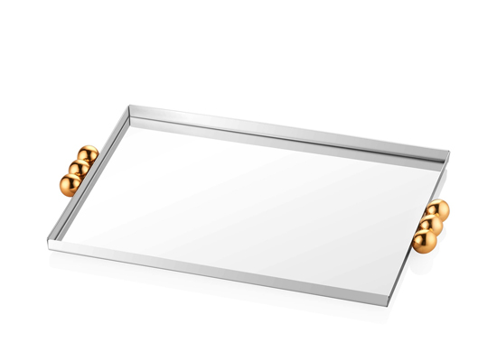 PUNTO SS TRAY WITH GOLD